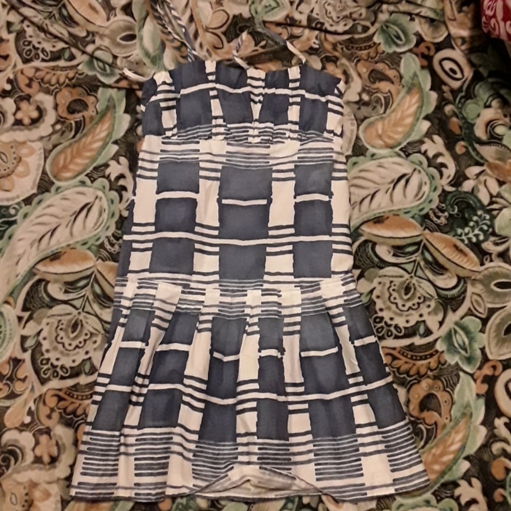 A blue and white dress